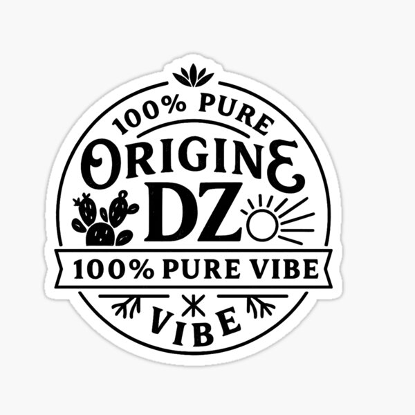 Vista previa del artículo con la obra «DZ Origin – Vibra 100% pura | Diseño de etiquetas argelino», diseñado y vendido por DilouDilou.