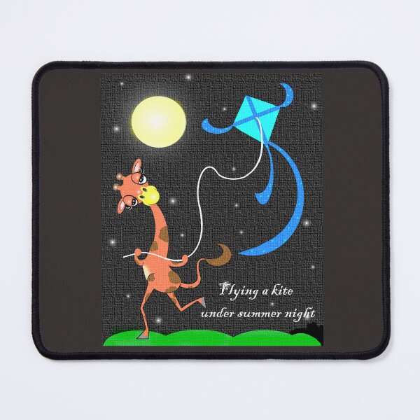 Item preview, Giraffe flying a kite under summer night  designed and sold by Shirley cute art .