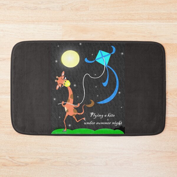 Item preview, Giraffe flying a kite under summer night  designed and sold by Shirley cute art .
