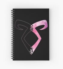 Shadowhunters rune - Angelic power rune half solid half silhouette (pink watercolors) - Clary, Alec, Izzy, Jace, Magnus - Malec Spiral Notebook