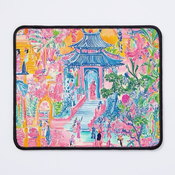 Item preview, Preppy, grandmillennial style Chinoiserie court figures famille rose markers and watercolor designed and sold by SophieClimaArt.