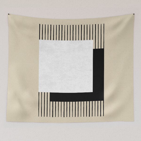 Item preview, Square B&W Stripes - Abstract designed and sold by moonlightprint.