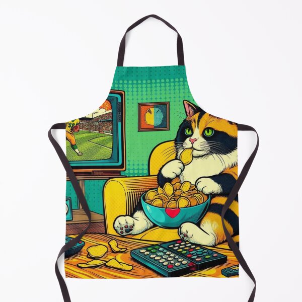 Item preview, cute fat cat old tv watching designed and sold by Dogandesighn.