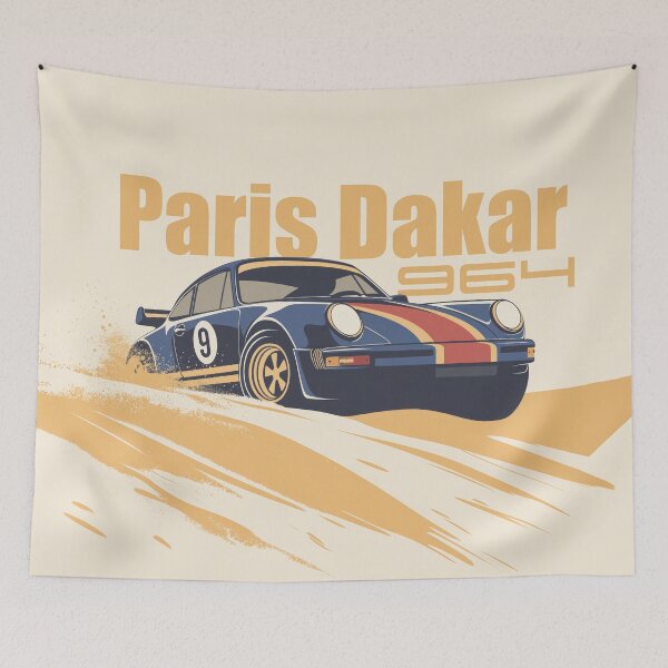 Item preview, Porsche 911 964 Paris Dakar Safari Rallye illustration designed and sold by blackdogshop.