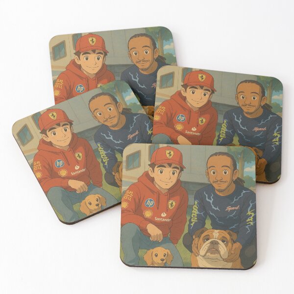Item preview, Family photo: Lewis Hamilton, Roscoe Hamilton, Charles Leclerc and Léo Leclerc designed and sold by myideal-shop.