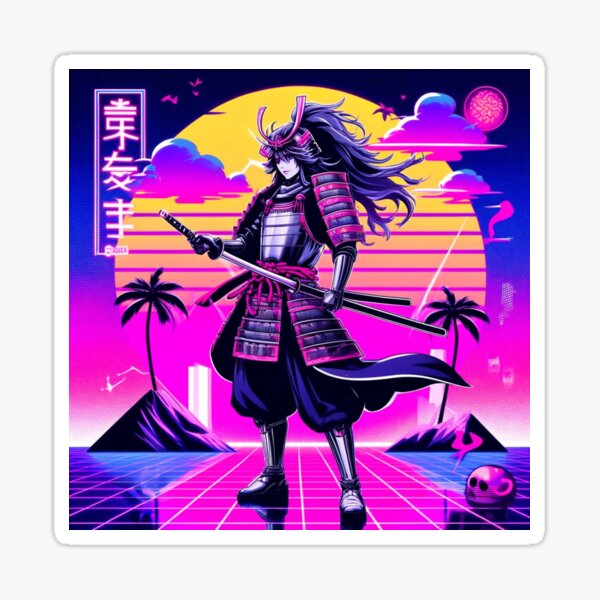 Artikel-Vorschau von Vaporwave Samurai | Neon-Anime-Retro-Ästhetik-Design, designt und verkauft von The VBM Sto!.