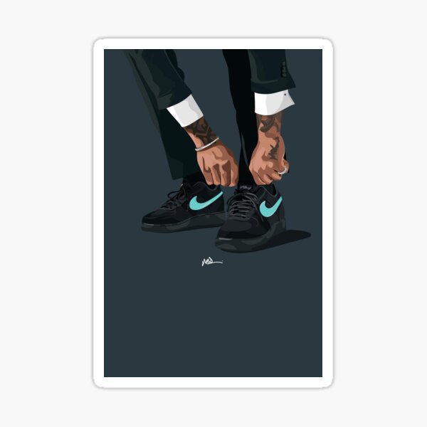 Art On Sole: Black Tiff Blu Sticker