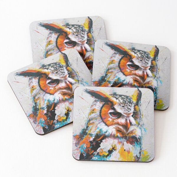 Item preview, Vibrant Owl Face - Abstract Wildlife Art designed and sold by caracatita75.