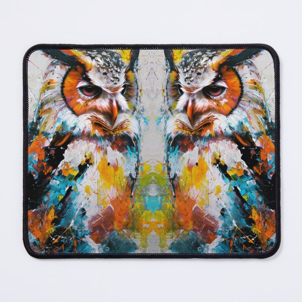 Item preview, Vibrant Owl Face - Abstract Wildlife Art designed and sold by caracatita75.