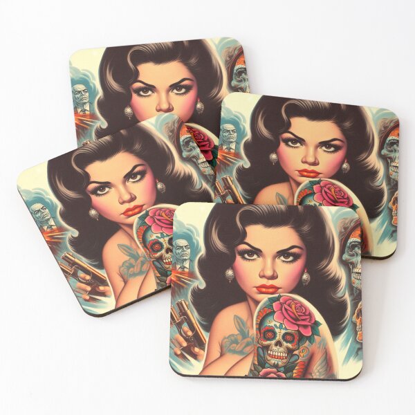 Item preview, Hot Tattooed Woman designed and sold by PulpVintage.