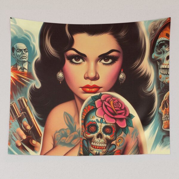 Item preview, Hot Tattooed Woman designed and sold by PulpVintage.