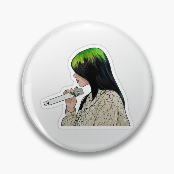 Item preview, billie eilish singing (green hair) art designed and sold by bysharni.