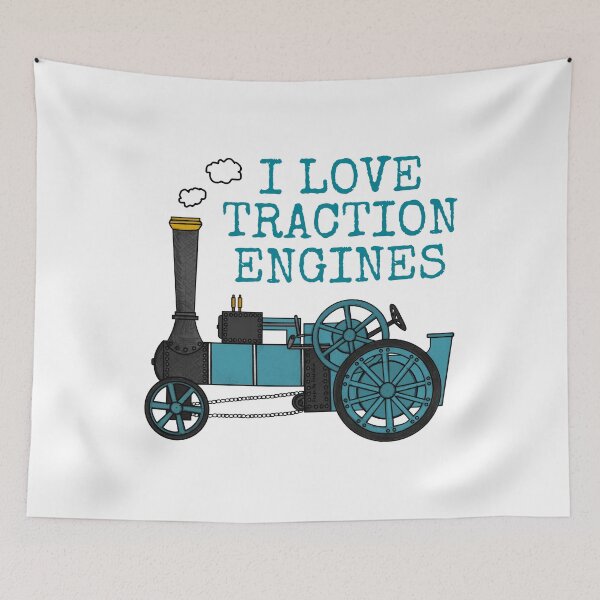 Item preview, I Love Traction Engines, Steam Tractor Enthusiast (Blue) designed and sold by doodlerob.