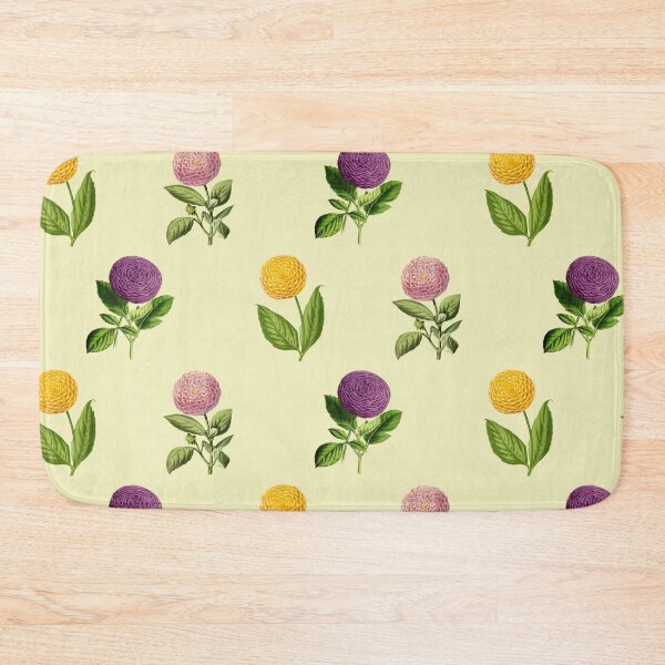 Item preview, Antique Pink, Yellow and Purple Dahlias designed and sold by IrisAndIvy.