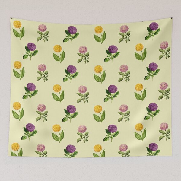 Item preview, Antique Pink, Yellow and Purple Dahlias designed and sold by IrisAndIvy.