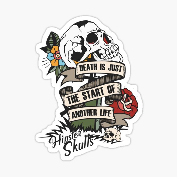 Item preview, head of death death just crane start life tomb pink hipster quote another designed and sold by Achille3777.