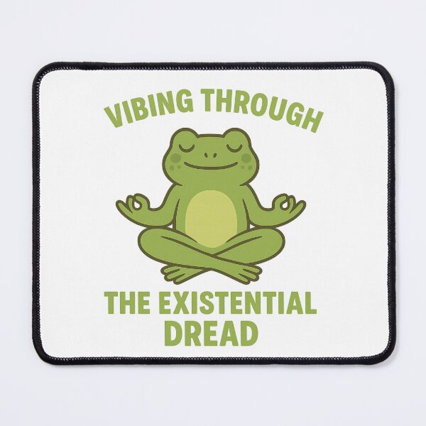 Item preview, Funny Frog  – “Vibing Through the Existential Dread” – Chill Anxiety Frog Design designed and sold by Chaaaaud.