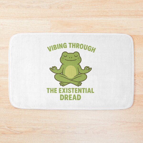 Item preview, Funny Frog  – “Vibing Through the Existential Dread” – Chill Anxiety Frog Design designed and sold by Chaaaaud.