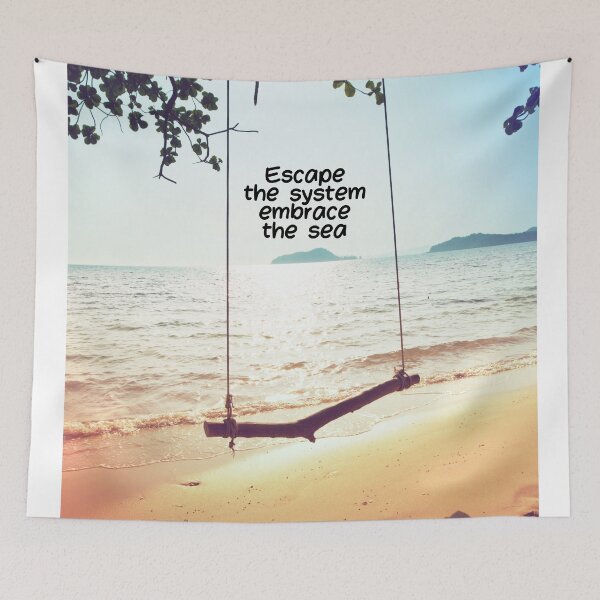 Item preview, Tropical White Sand Beach with Swing – Relaxing Nature Design for Beach Lovers | Perfect for Clothing & Accessories designed and sold by knalpot-design.