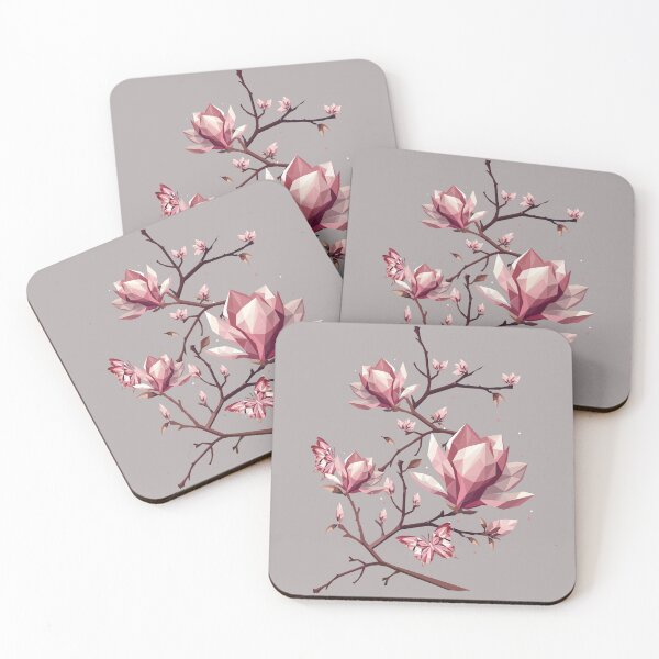 Item preview, Magnolias and butterflies – delicate beauty in geometric design designed and sold by Kisho.