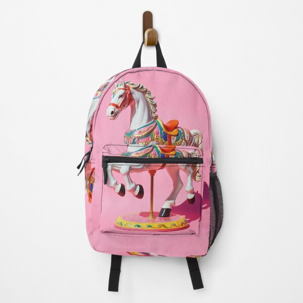 Item preview, Whimsical Carousel Horse – Retro Carnival Vibes on Pink designed and sold by Lala and Jull.