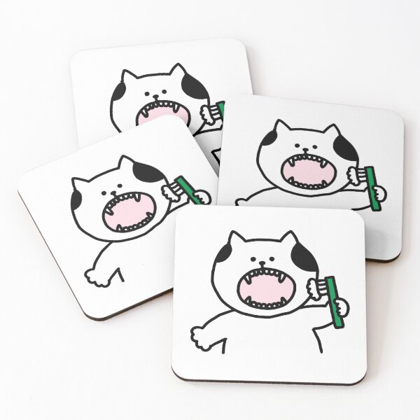 Item preview, a Cat brushing teeth designed and sold by superbaechoo.
