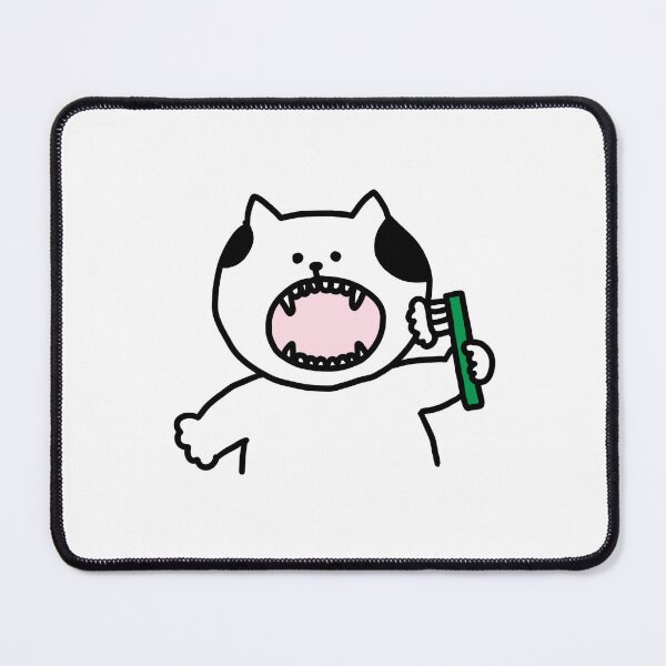 Item preview, a Cat brushing teeth designed and sold by superbaechoo.