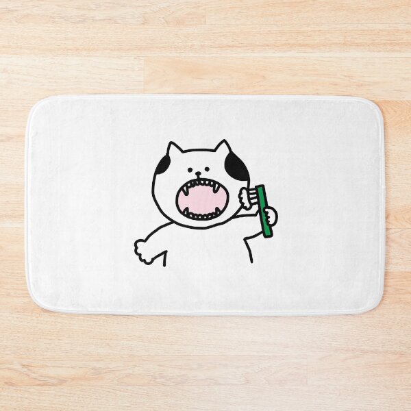 Item preview, a Cat brushing teeth designed and sold by superbaechoo.