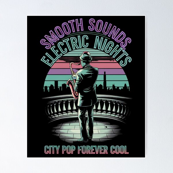 Item preview, Smooth Sounds, Electric Nights – Retro City Pop Saxophone designed and sold by Taans-Creation.