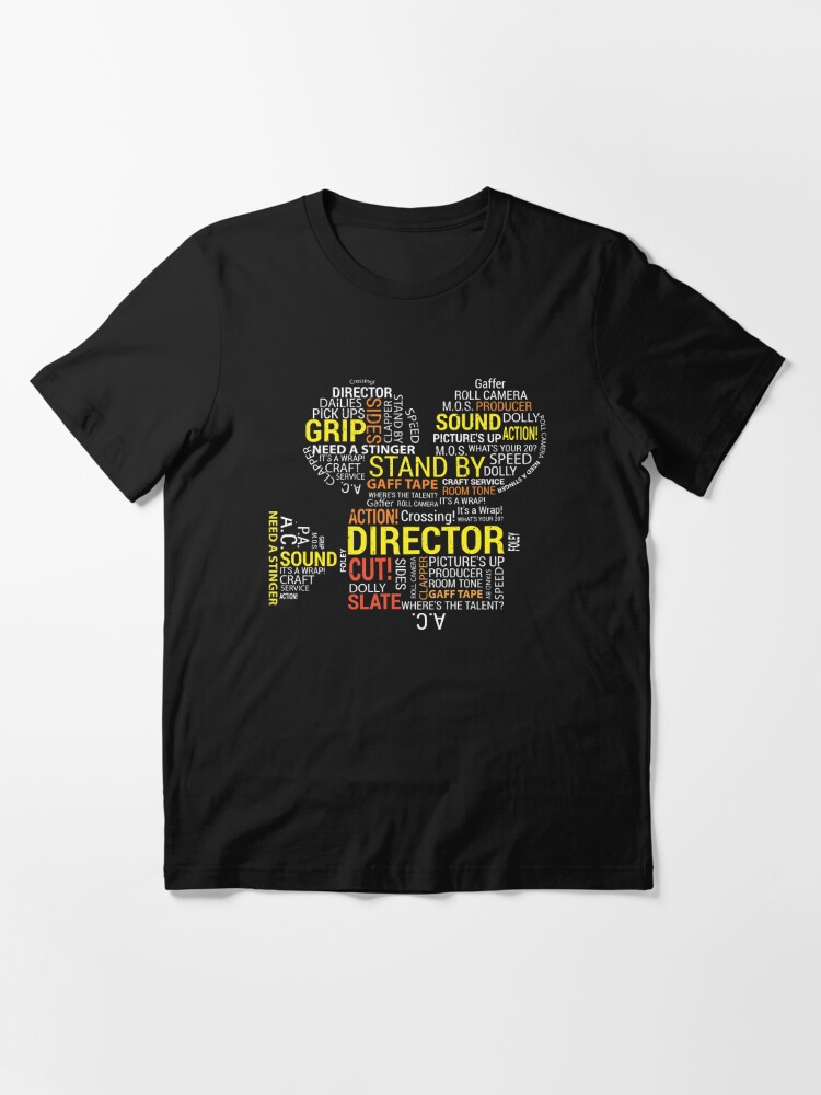 Alternate view of Filmmaker Cinematographer Director Cinematography Filmmaking Gifts - Camera with Word Cloud  Essential T-Shirt