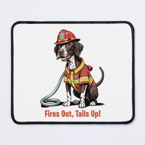 Item preview, Funny German Shorthaired Pointer Portrait – Comic Firefighter Gift – Goofy Dog & Cat Owner Gifts – Humor Pet Lover Design  designed and sold by KoraTalks.