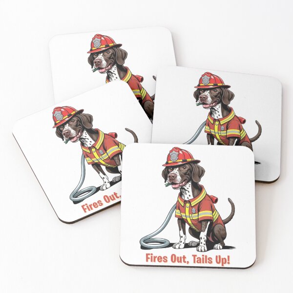 Item preview, Funny German Shorthaired Pointer Portrait – Comic Firefighter Gift – Goofy Dog & Cat Owner Gifts – Humor Pet Lover Design  designed and sold by KoraTalks.