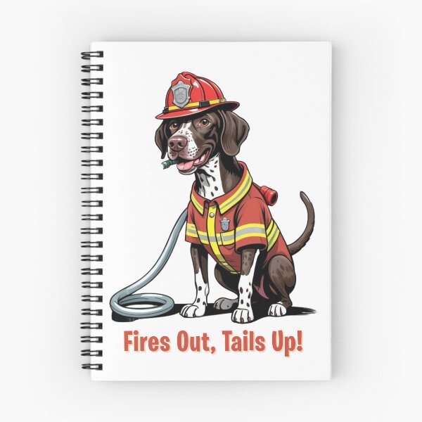 Item preview, Funny German Shorthaired Pointer Portrait – Comic Firefighter Gift – Goofy Dog & Cat Owner Gifts – Humor Pet Lover Design  designed and sold by KoraTalks.