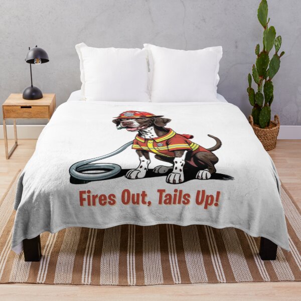 Item preview, Funny German Shorthaired Pointer Portrait – Comic Firefighter Gift – Goofy Dog & Cat Owner Gifts – Humor Pet Lover Design designed and sold by KoraTalks.