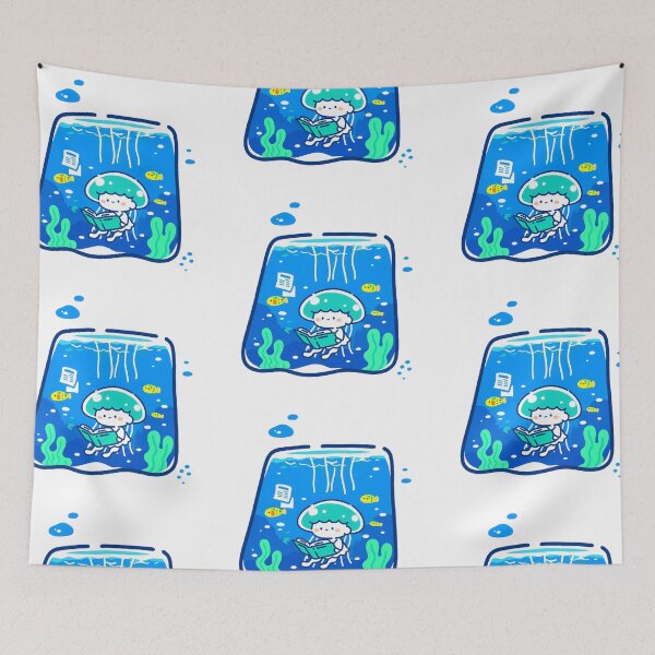 Item preview, A tiny jellyfish reading under the sea designed and sold by Elinotes.
