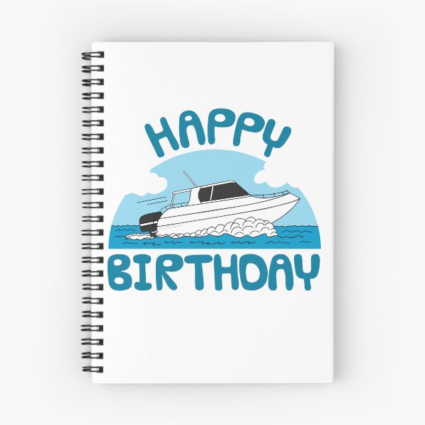 Item preview, Speedboat Happy Birthday Boat Sailing Enthusiast designed and sold by doodlerob.