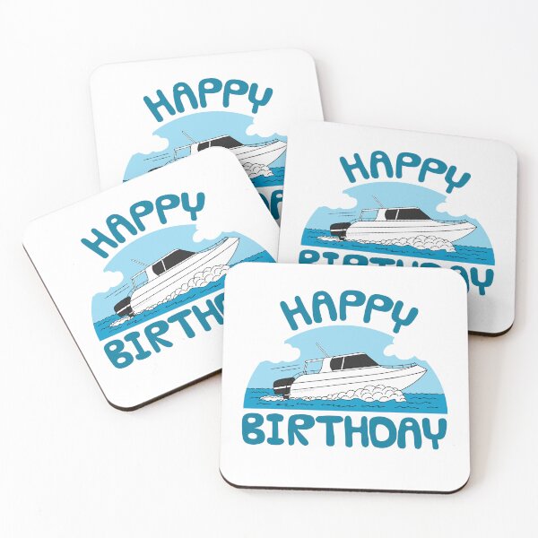 Item preview, Speedboat Happy Birthday Boat Sailing Enthusiast designed and sold by doodlerob.