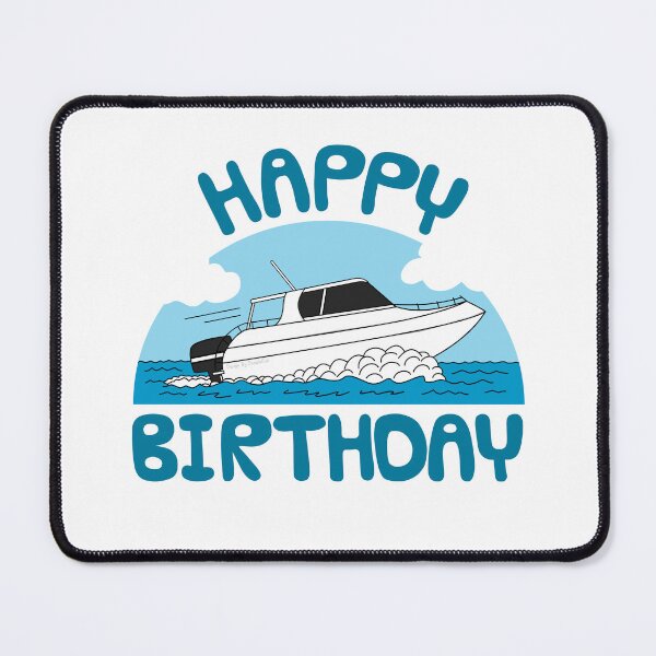 Item preview, Speedboat Happy Birthday Boat Sailing Enthusiast designed and sold by doodlerob.