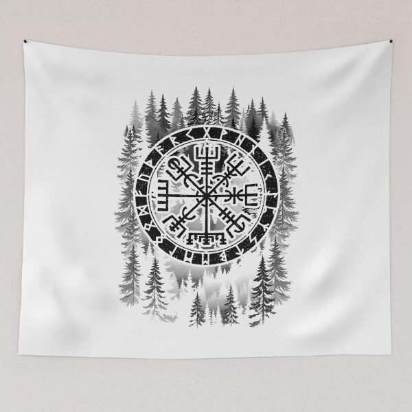 Item preview, Vegvisir Nordic Viking Rune Compass Norse Mythology Forest designed and sold by GrandeDuc.