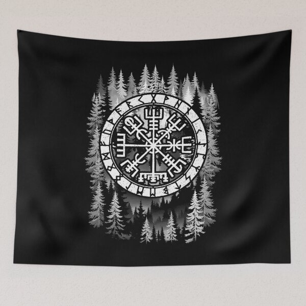 Item preview, Vegvisir Nordic Viking Rune Compass Norse Mythology Forest designed and sold by GrandeDuc.