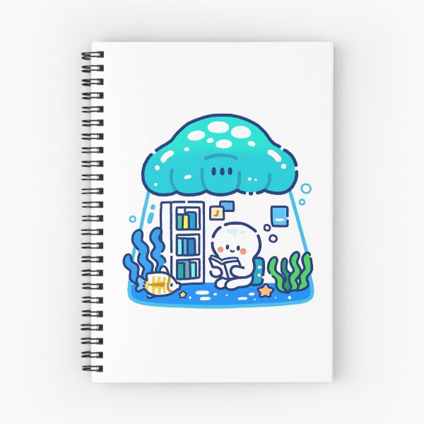 Item preview, A little jellyfish enjoying a cozy reading time at home designed and sold by Elinotes.