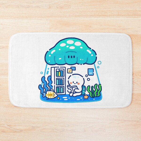 Item preview, A little jellyfish enjoying a cozy reading time at home designed and sold by Elinotes.