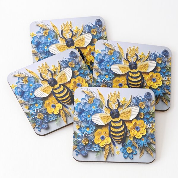 Item preview, Bee and Flowers Paper Art designed and sold by StyleTee11.