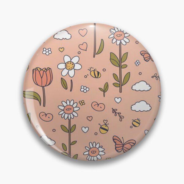 Artikelvorschau, Süße Frühlingstapeten – Kawaii Blumen & Schmetterlinge Muster entworfen und verkauft von MOTAS FASHION .
