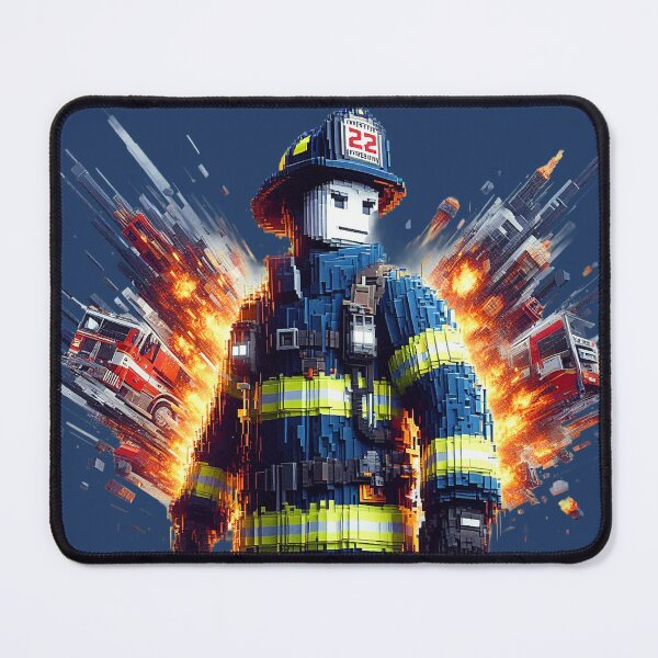 Item preview, Firefighter Hero Minecraft Art designed and sold by LiuBaoBao.