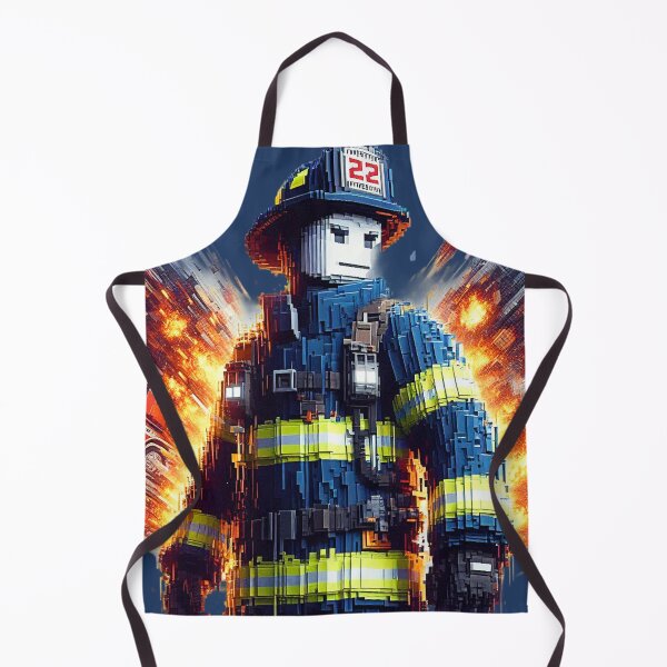 Item preview, Firefighter Hero Minecraft Art designed and sold by LiuBaoBao.