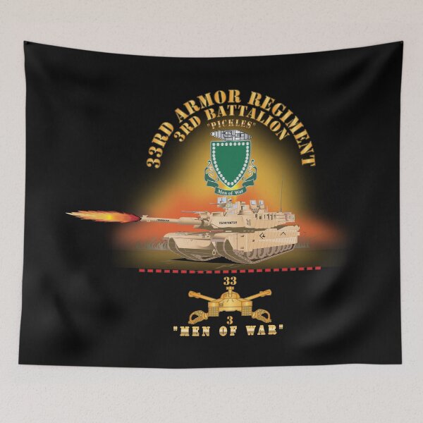 Item preview, Army - 3rd Bn 33rd Armor Branch w 33rd Armor PICKLES DUI - MEN OF WAR w Fire - Shirt X 30 designed and sold by Military Insignia Products.