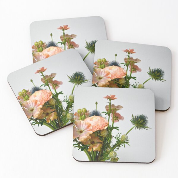 Item preview, Soft Pastel Flower Bouquet with Thistle and Ranunculus designed and sold by LukianArtPrint.
