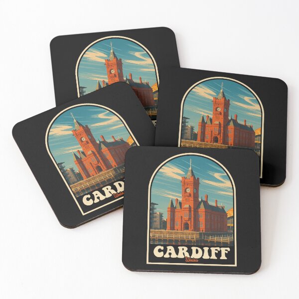 Item preview, Cardiff Wales Design – Vintage Illustration of Iconic Red Clock Tower designed and sold by JackCurtis1991.