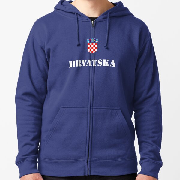 Croatia Hrvatska Soccer Croatian Football Zipped Hoodie